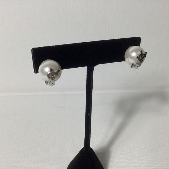 YSL Silver Pearl Earrings - Picture 2 of 4